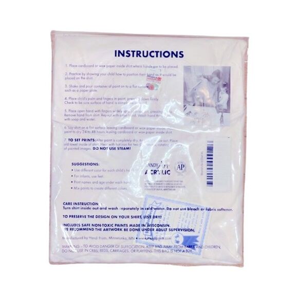 HandiPrints World's Best Grandpa T-Shirt Paint Kit Hand Prints (Large White) NWT - Picture 4 of 6